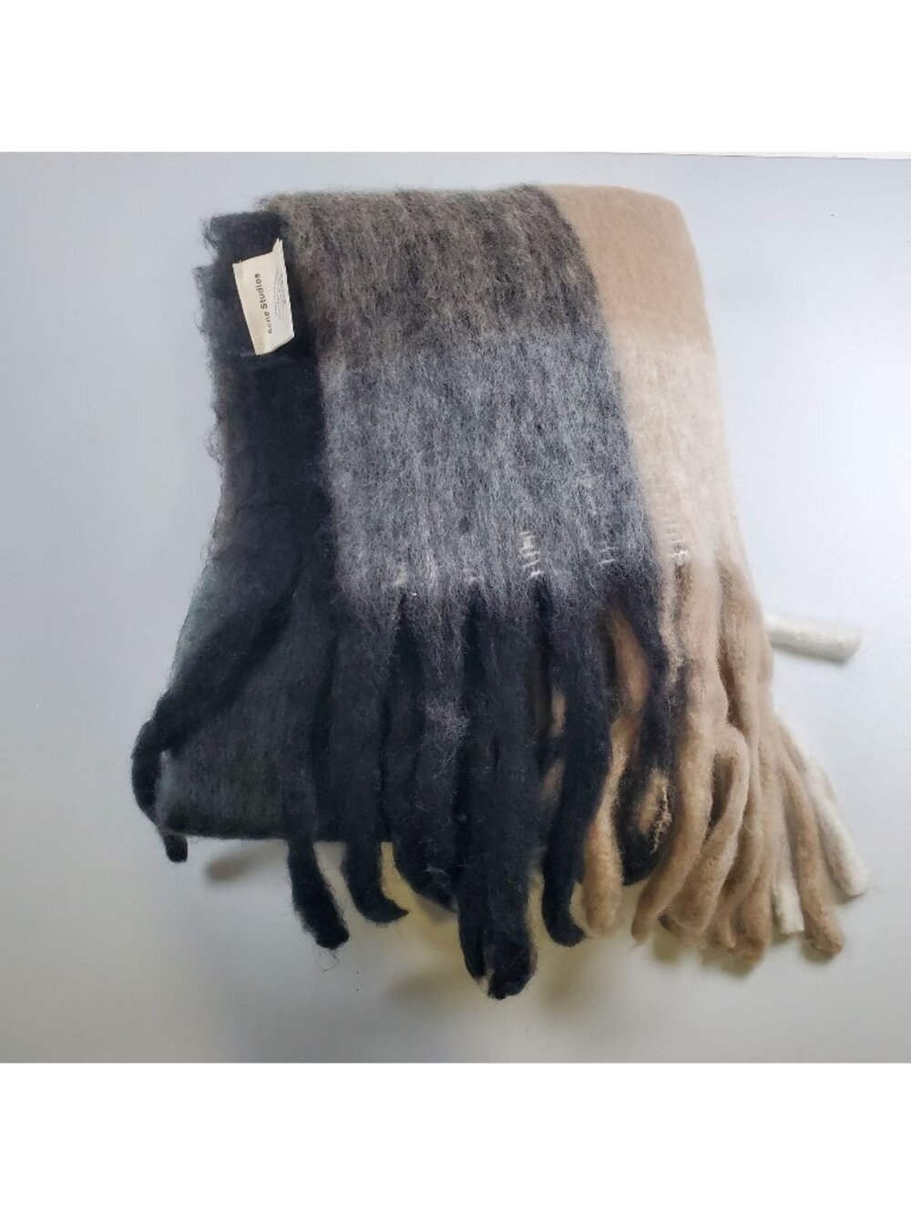 Acne Studios Mohair Checked Scarf Women Size OS New Oversized Alpaca Blend